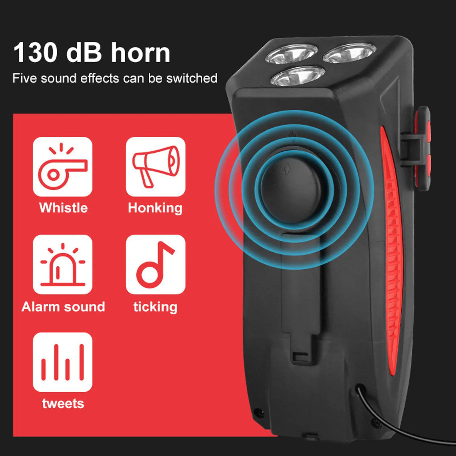 4 in 1 Bike Headlight Bike Front Light Phone Holder for Cycling Bracket Bicycle Horn Waterproof Rechargeable Power Bank Function thumbnail 3