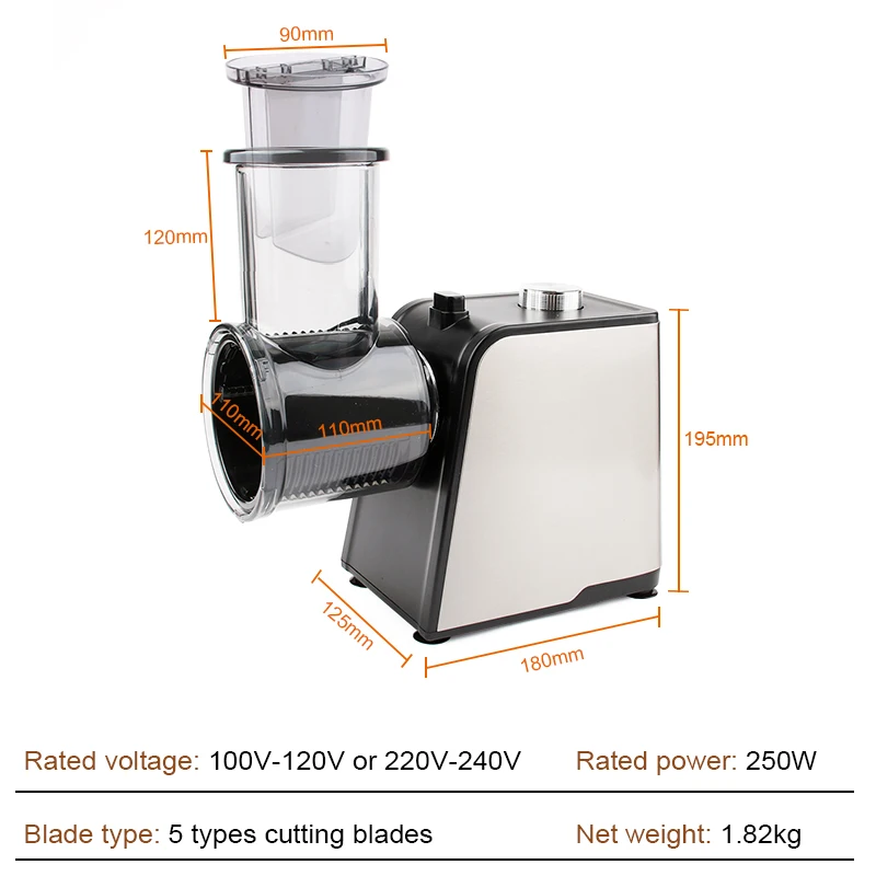 5 in 1 Food Processor Electric Vegetable Cutter Chopper Mincer Cheese Grater Automatic Potato Slicer Grinder Shredder 110V/220V thumbnail 5