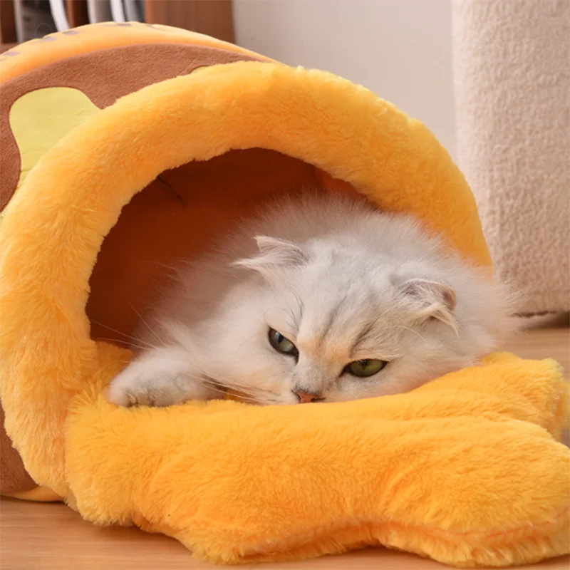 New honey jar cat nest semi-enclosed autumn and winter warm puppy nest soft, comfortable and breathable pet supplies thumbnail 5