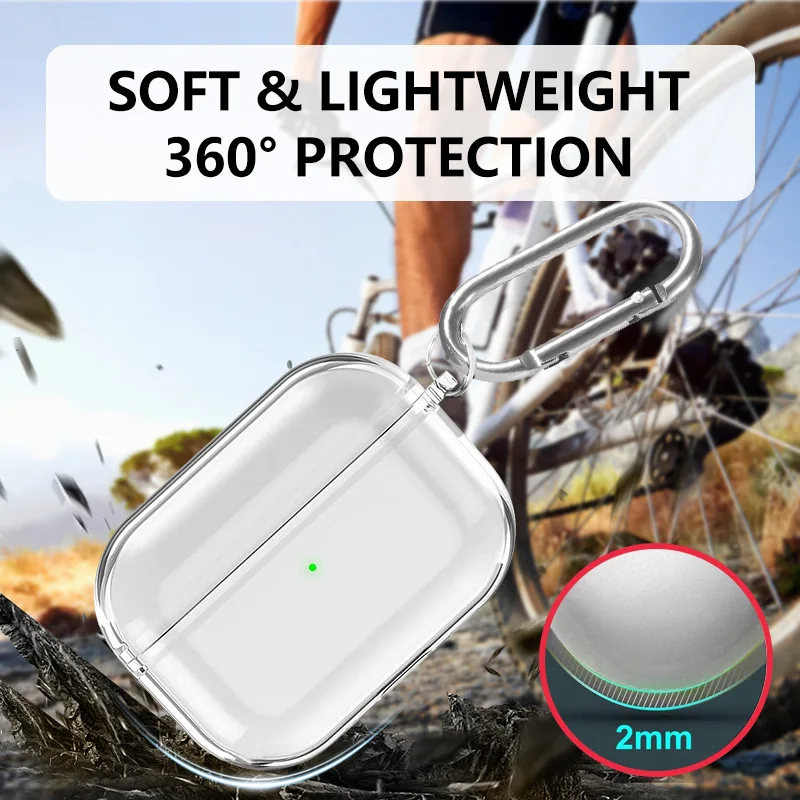 for Airpods Pro 3 Case Accessories Soft TPU Transparent Protective Shockproof Case with Cleaning Kit Keychain for Airpods Pro 3 thumbnail 6