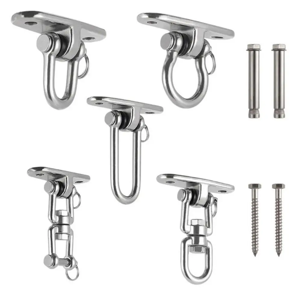 360 Rotating Swing Hangers Set 304 Stainless Steel Hanging Brackets Hammock Chair Hooks Ceiling Wall Mount Heavy Duty thumbnail 3