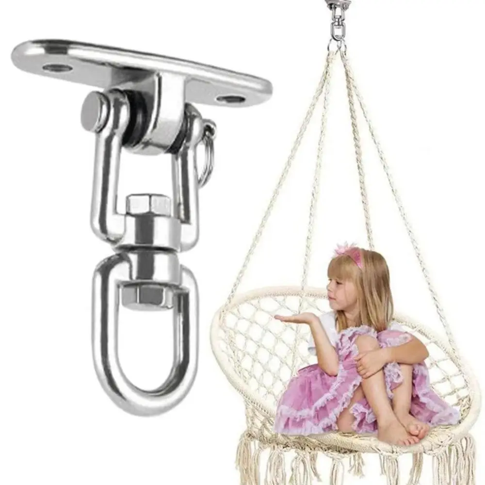 360 Rotating Swing Hangers Set 304 Stainless Steel Hanging Brackets Hammock Chair Hooks Ceiling Wall Mount Heavy Duty thumbnail 5