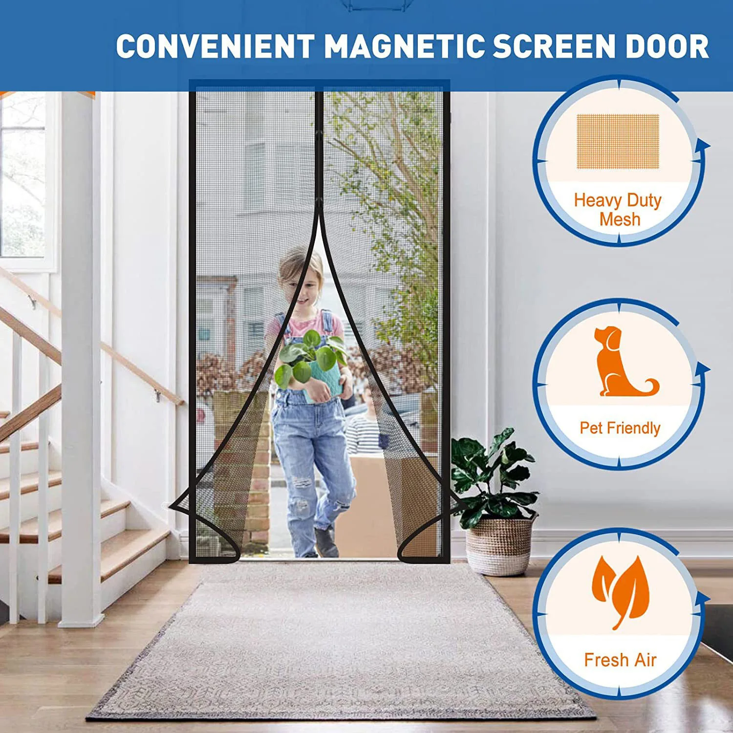 Magnetic Door Curtain Automatic Mosquito Closing Door Screen Net Anti Bug Fly Insect Partition Curtain Mesh Summer Indoor Tools thumbnail 2