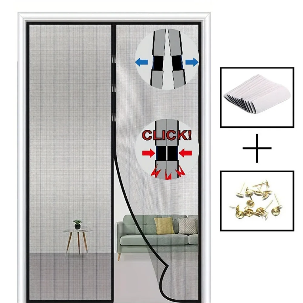 Magnetic Door Curtain Automatic Mosquito Closing Door Screen Net Anti Bug Fly Insect Partition Curtain Mesh Summer Indoor Tools thumbnail 6