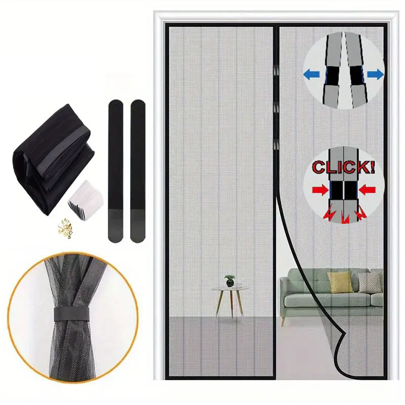 Magnetic Door Curtain Automatic Mosquito Closing Door Screen Net Anti Bug Fly Insect Partition Curtain Mesh Summer Indoor Tools thumbnail 3