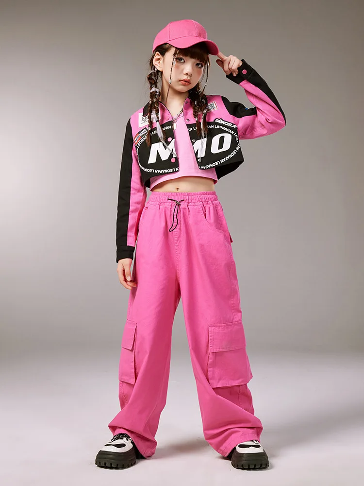 Modern K-pop Jazz Dance Costume Girls Hip Hop Performance Clothing Kids Catwalk Street Dance Clothes Fashion Stage Wear thumbnail 2