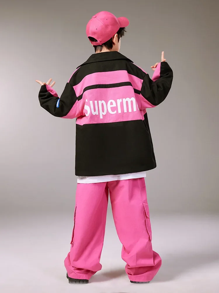 Modern K-pop Jazz Dance Costume Girls Hip Hop Performance Clothing Kids Catwalk Street Dance Clothes Fashion Stage Wear thumbnail 4