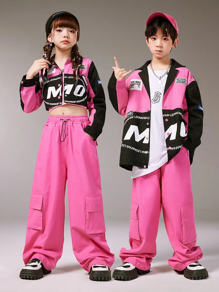 Modern K-pop Jazz Dance Costume Girls Hip Hop Performance Clothing Kids Catwalk Street Dance Clothes Fashion Stage Wear