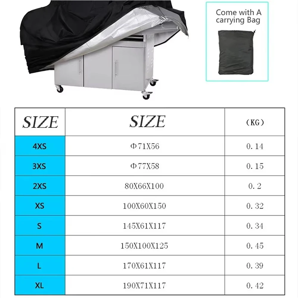 8 Size BBQ Cover Outdoor Dust Waterproof Weber Heavy Duty Grill Cover Rain Protective Outdoor Barbecue Cover Round thumbnail 3