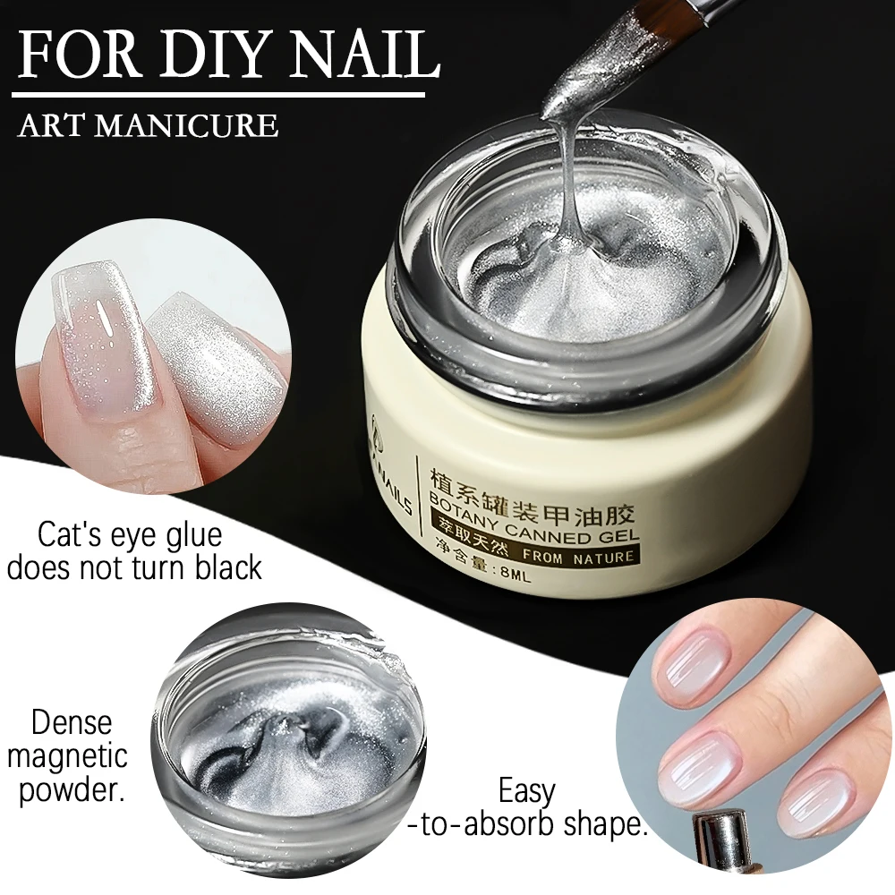 8ml White Cat's Eye Nail Polish Gel Dynamic Glass Bead Magnetic Nail Varnish Semi Permanent Soak Off UV/LED Manicure Gel Polish thumbnail 3