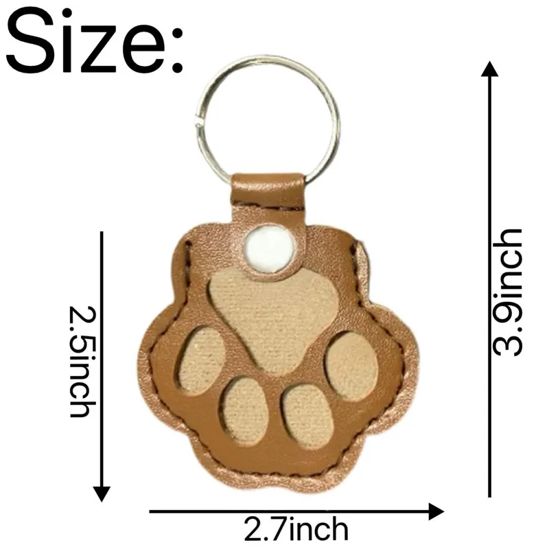 Leather Memorial Pet Hair Storage Bag Cat Paw Keychain DIY Homemade Pet Memorial Keychain for Commemorative Gift Bag Wallet thumbnail 6