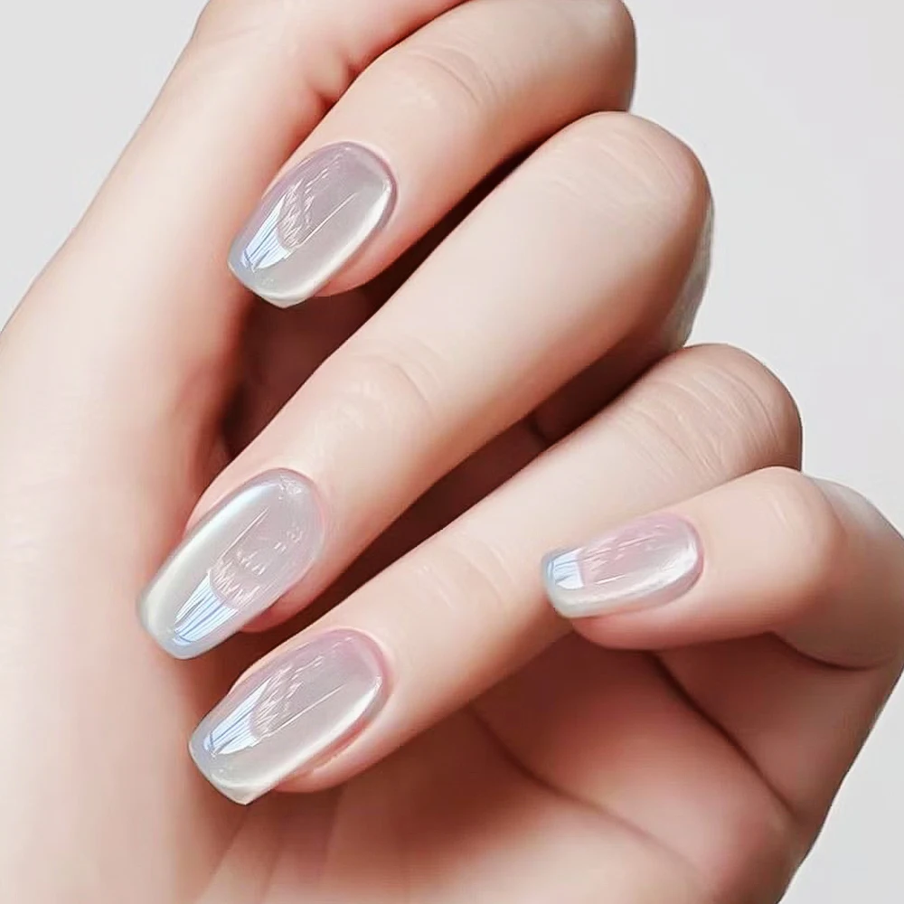 2025 Porcelain White Glass Bead Cat's Eye Nail Polish 8ml Shiny Semi Permanent Gel UV LED Soak Off Manicure Varnish Nail Supplie thumbnail 4