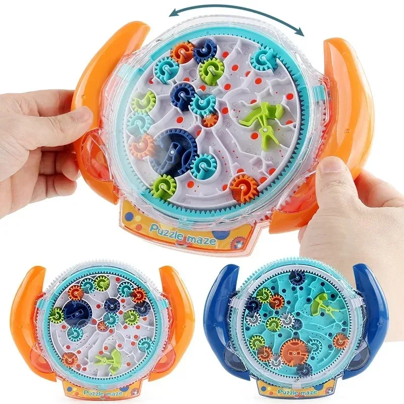 Creative 3D Puzzle Funny Gear Labyrinth Disk Gear Balance Ball Maze Wheel Dish  Puzzle Educational Toys For Kids Christmas gift thumbnail 2