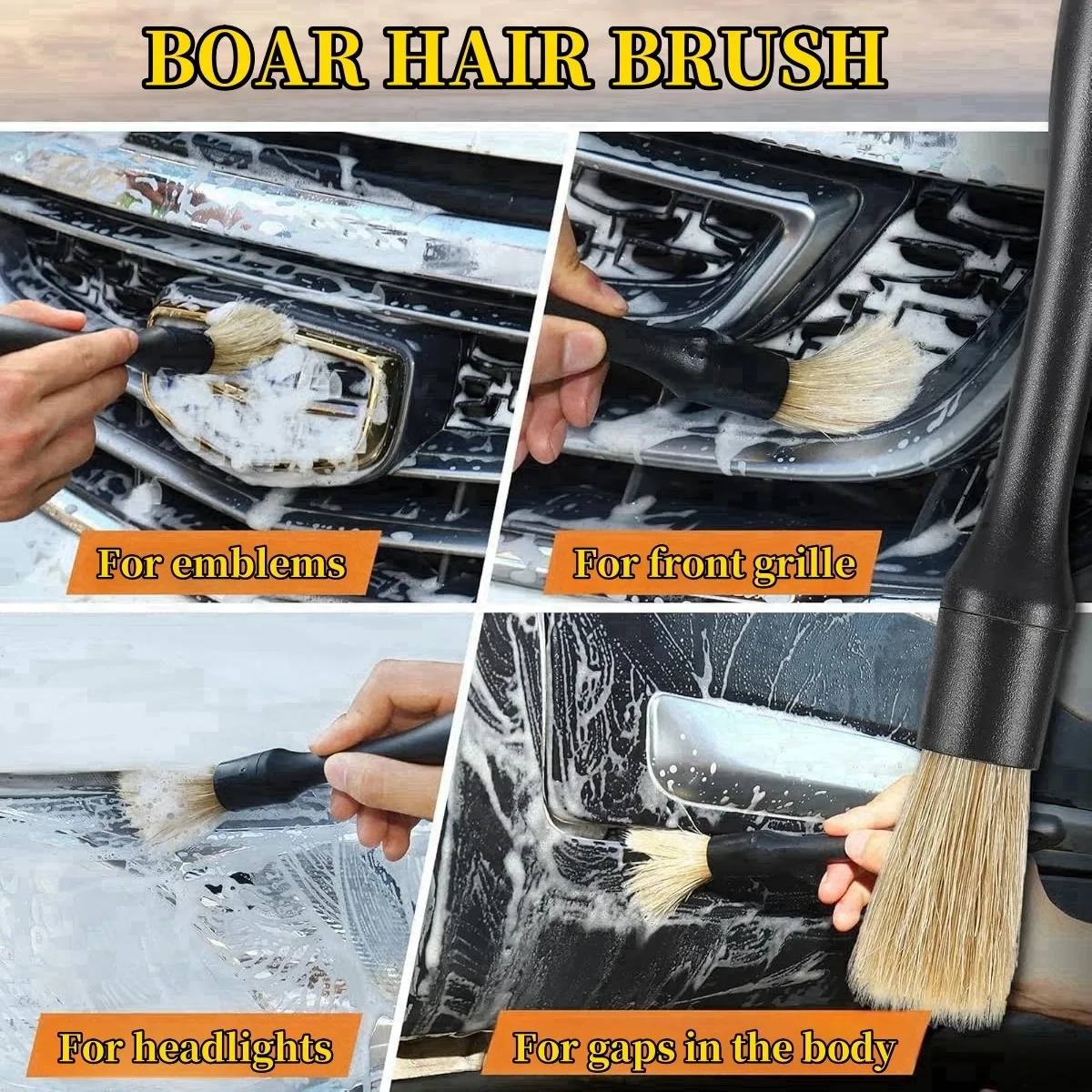 Car Cleaning Brushes Kit Automotive Interior Detailing Dust Brush Vehicle Microfiber Sweeping Brush Car Wheel Hole Wash Tools thumbnail 2