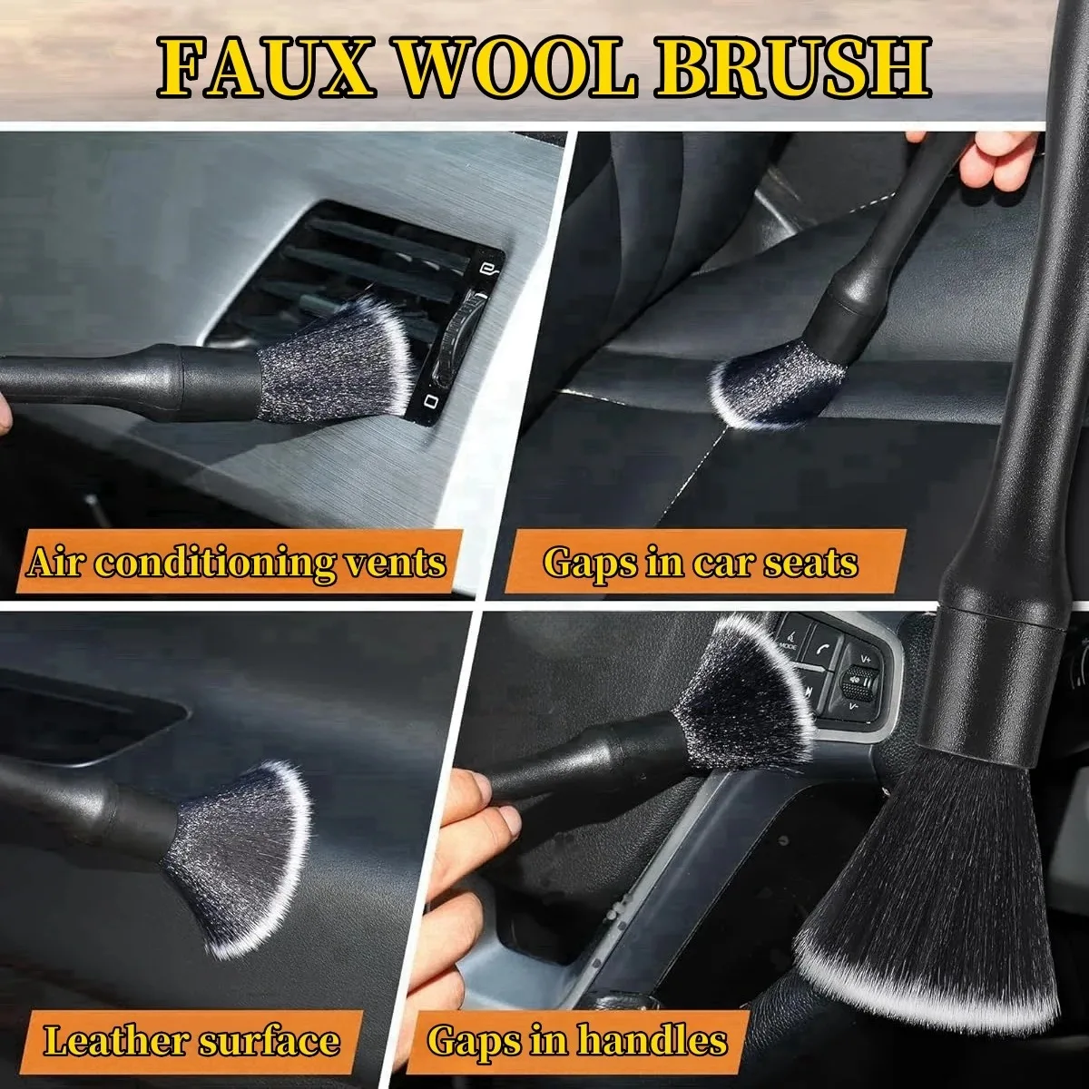 Car Cleaning Brushes Kit Automotive Interior Detailing Dust Brush Vehicle Microfiber Sweeping Brush Car Wheel Hole Wash Tools thumbnail 4