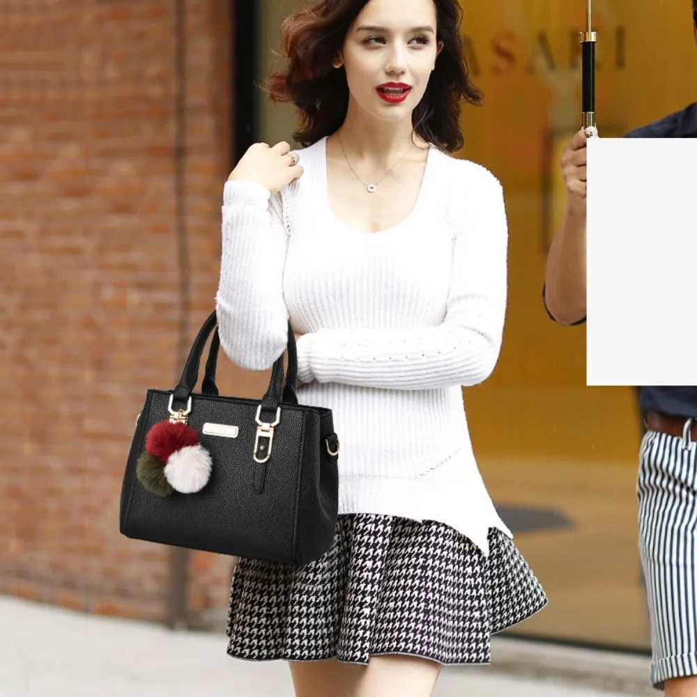 Trendy Leather Handbags Large Capacity Open Pocket Shoulder Bag Polyester Cotton Messenger Bag thumbnail 2