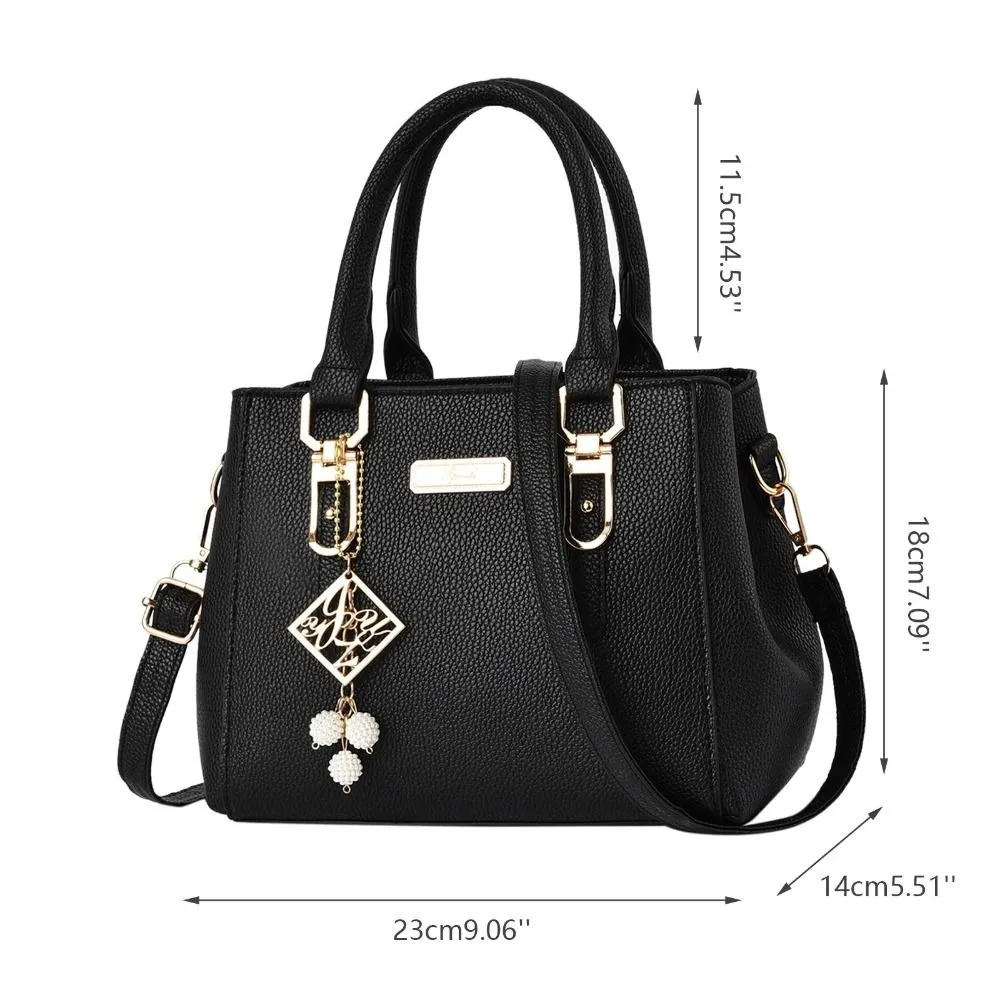 Trendy Leather Handbags Large Capacity Open Pocket Shoulder Bag Polyester Cotton Messenger Bag thumbnail 6