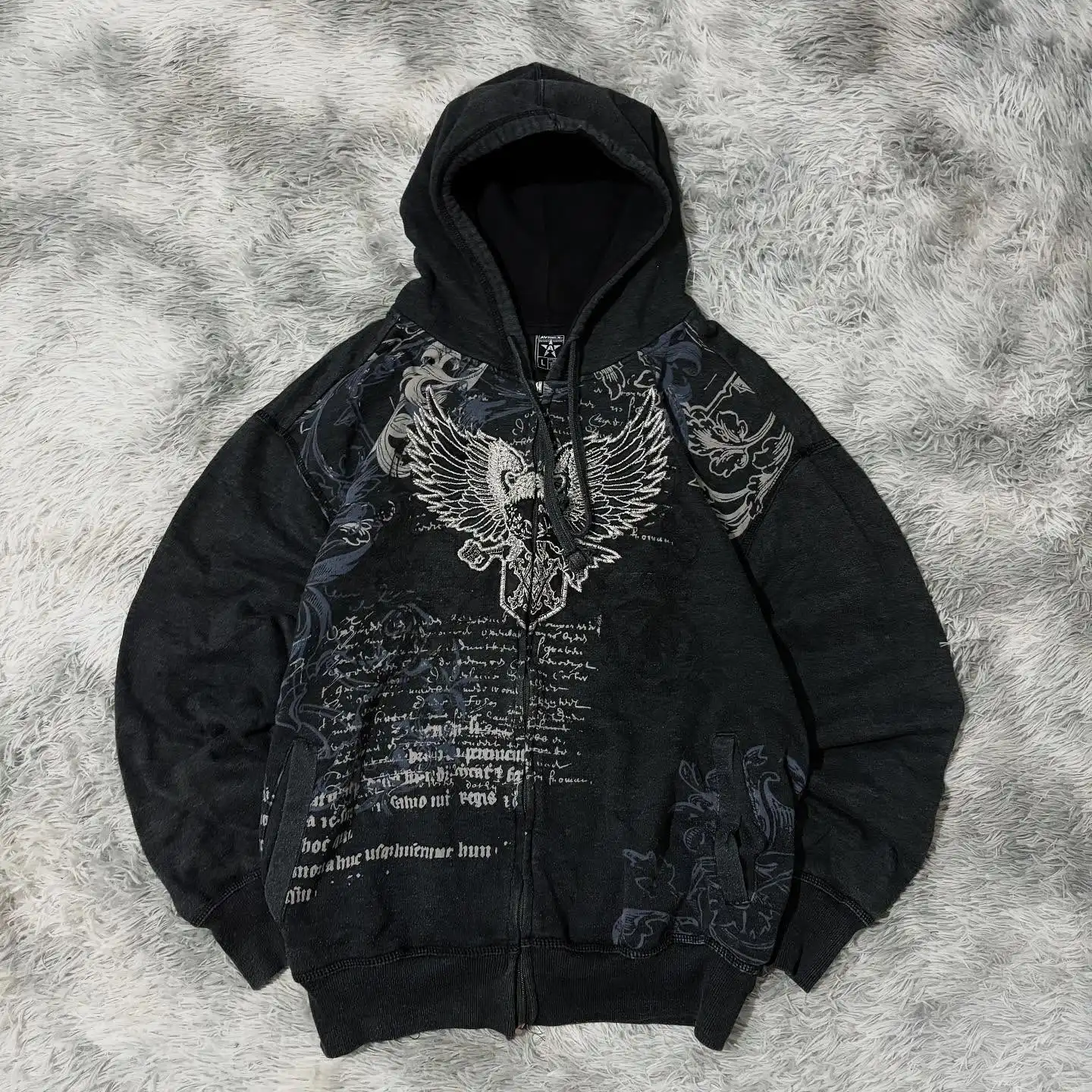 2025 American New Fashion Oversized Pattern Printed Zipper Hooded Sweater Men Y2K Gothic Harajuku Hip Hop Popular Couple Hoodies thumbnail 2