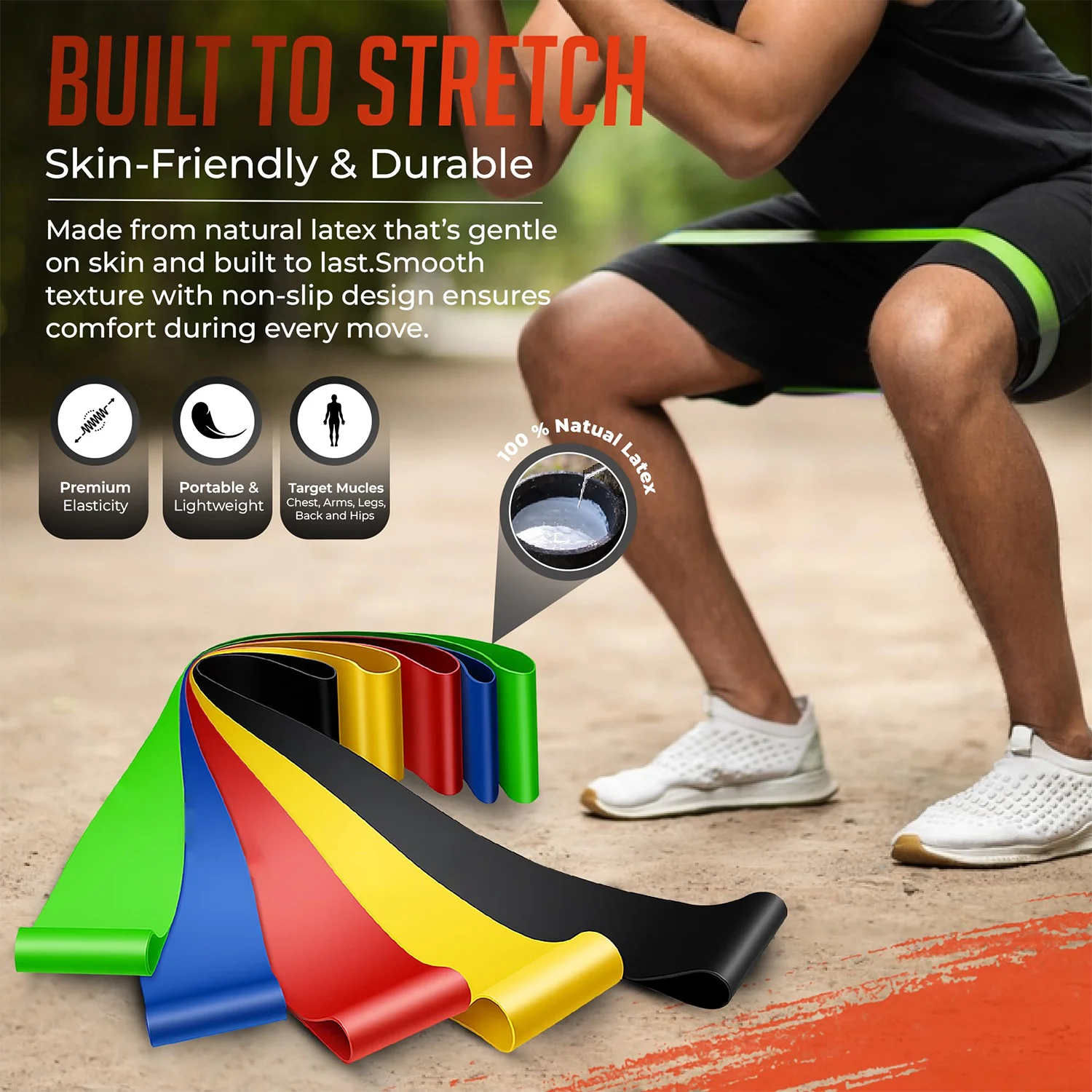 5Pcs Tpe Resistance Bands Fitness Set Rubber Loop Strength Training Workout Expander Yoga Gym Equipment Elastic Portable Pilates thumbnail 2