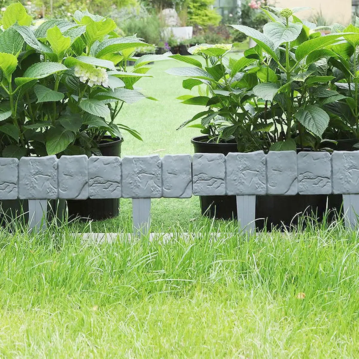 5-10pcs Garden Fence Imitation Stone Plant Support Stake Outdoor Edging Decorative Border DIY Lawn Yard Landscape Plant Fence thumbnail 4