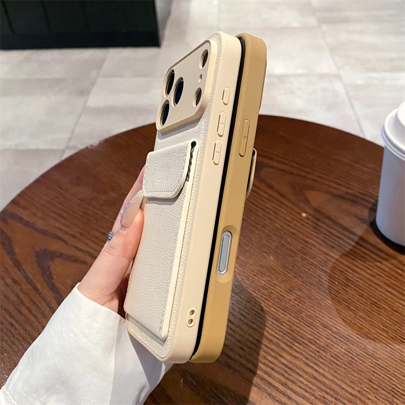 Card Slot Pocket Holder Wallet Case for iPhone 17 Air 16 E 15 14 12 13 Mini 11 Pro Max X XS XR 7 8 Plus Shockproof Leather Cover thumbnail 5