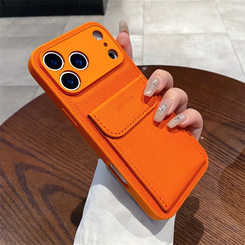 Card Slot Pocket Holder Wallet Case for iPhone 17 Air 16 E 15 14 12 13 Mini 11 Pro Max X XS XR 7 8 Plus Shockproof Leather Cover thumbnail 2