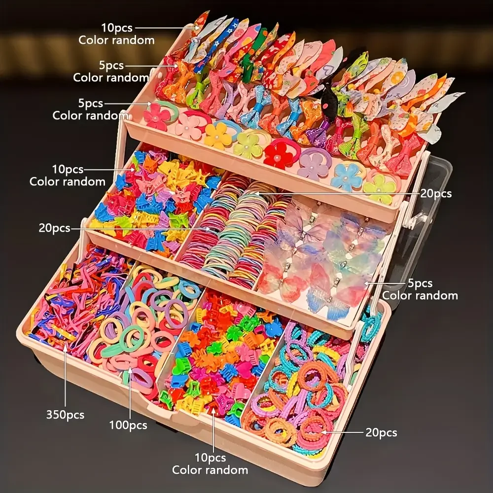 555 pieces/set, colorful butterfly hair clips for girls, stylish and sweet hairstyles, hair accessories. thumbnail 3