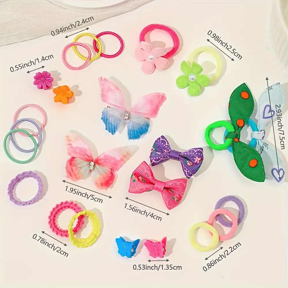 555 pieces/set, colorful butterfly hair clips for girls, stylish and sweet hairstyles, hair accessories. thumbnail 5