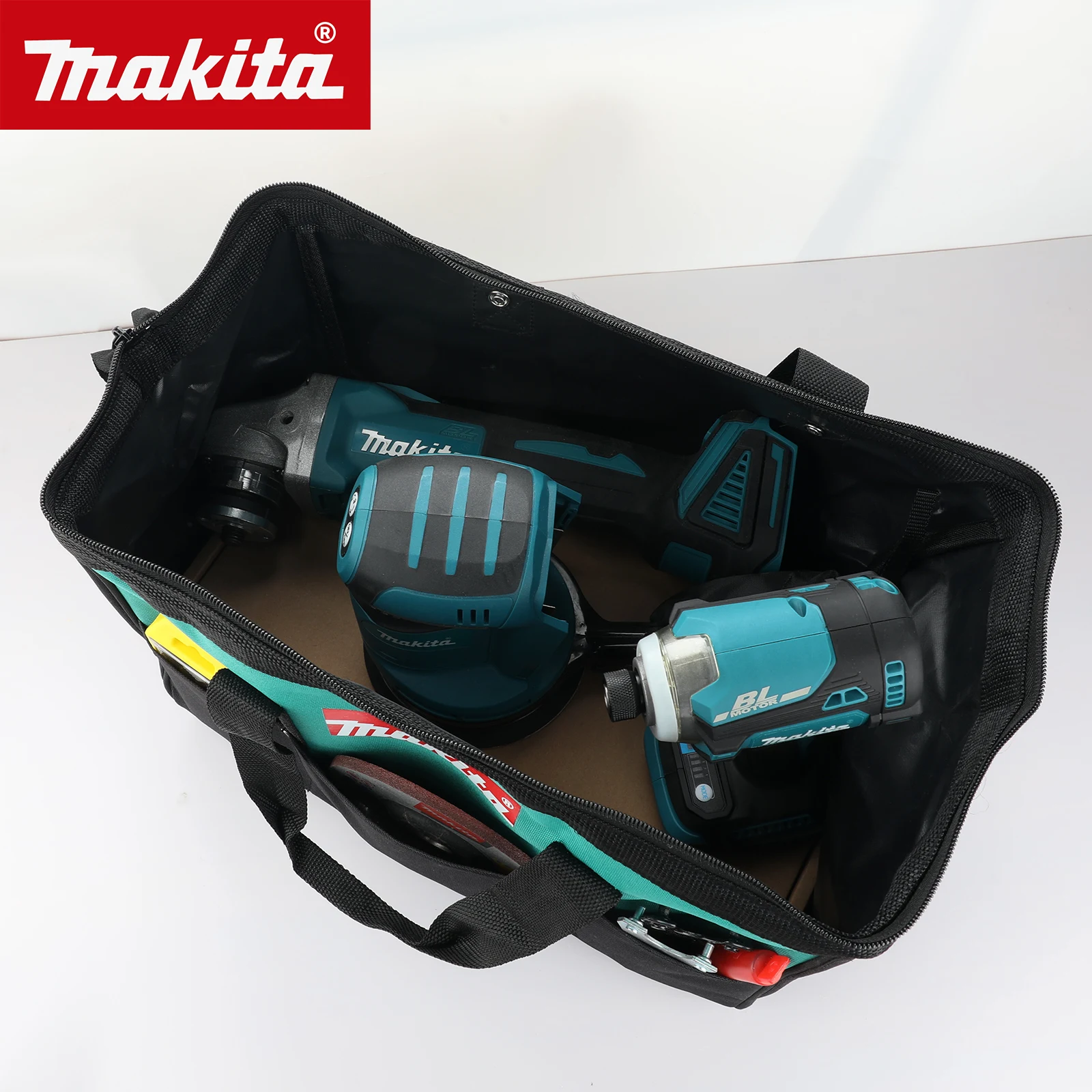 Makita 14.57inch Hand ToolBag Double Layer Oxford Cloth Steel Wire Around Mouth Electrician-Bag Waterproof Anti-Fall Storage Bag thumbnail 3