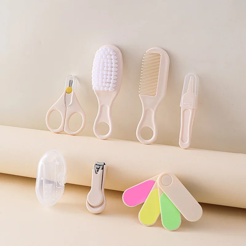 Hair Health Care Grooming Brush Clipper Teether Toothbrush Kit Baby Essentials 7PCS Baby Nail Trimmer Care Set Kid thumbnail 6