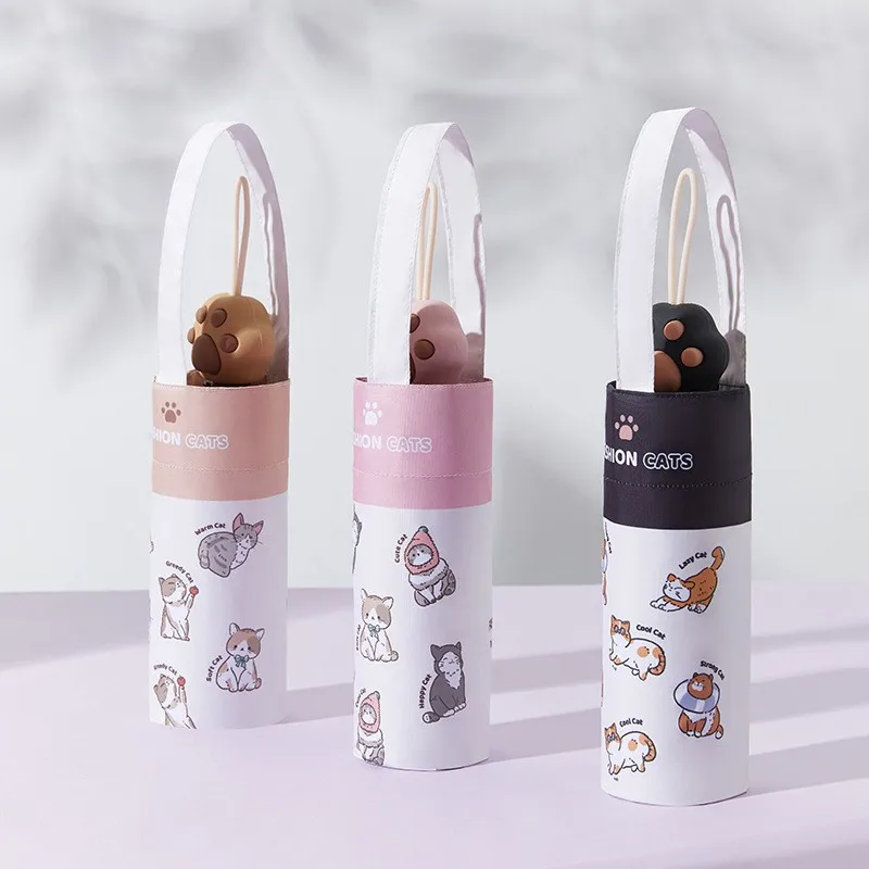UV umbrella sunshade cute pet cat claw handle cartoon creative folding 50% fold umbrella thumbnail 2