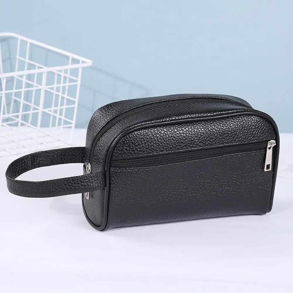 Men Wallets Retro PU Leather Business Handbags Vintage Wristlet Bag Mobile Phone Storage Coin Purse Fashion Woman Coametics Bag thumbnail 4