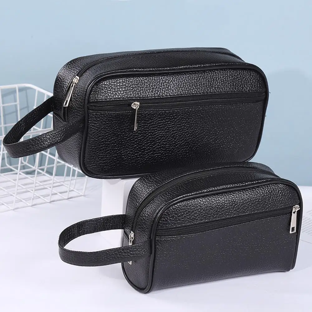 Men Wallets Retro PU Leather Business Handbags Vintage Wristlet Bag Mobile Phone Storage Coin Purse Fashion Woman Coametics Bag thumbnail 2