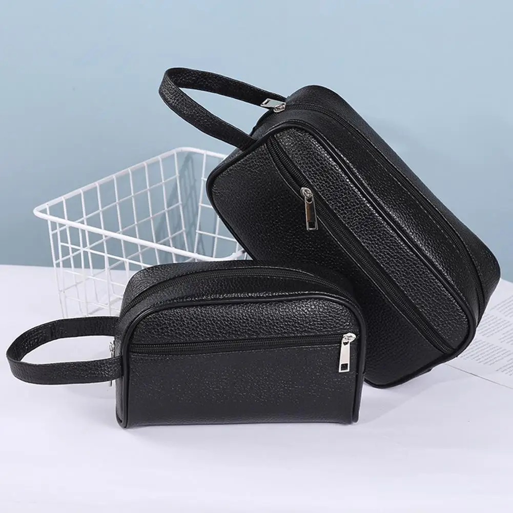 Men Wallets Retro PU Leather Business Handbags Vintage Wristlet Bag Mobile Phone Storage Coin Purse Fashion Woman Coametics Bag thumbnail 3