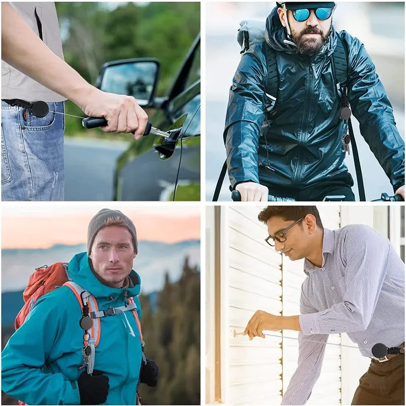 New 1/3/5PCS Retractable Keychain Anti-Theft Carabiner Hook Badge Reel Outdoor Portable Key Chain Key Holder Accessories YSL38 thumbnail 6