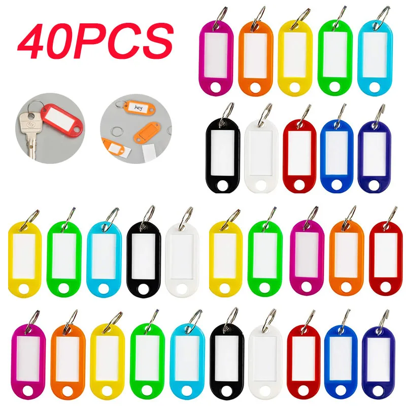 10/20/40Pcs Multicolor Plastic Keychain Luggage ID Tags LD Label Tags Hotel Number Classification Card Key Rings Keychain YSL39