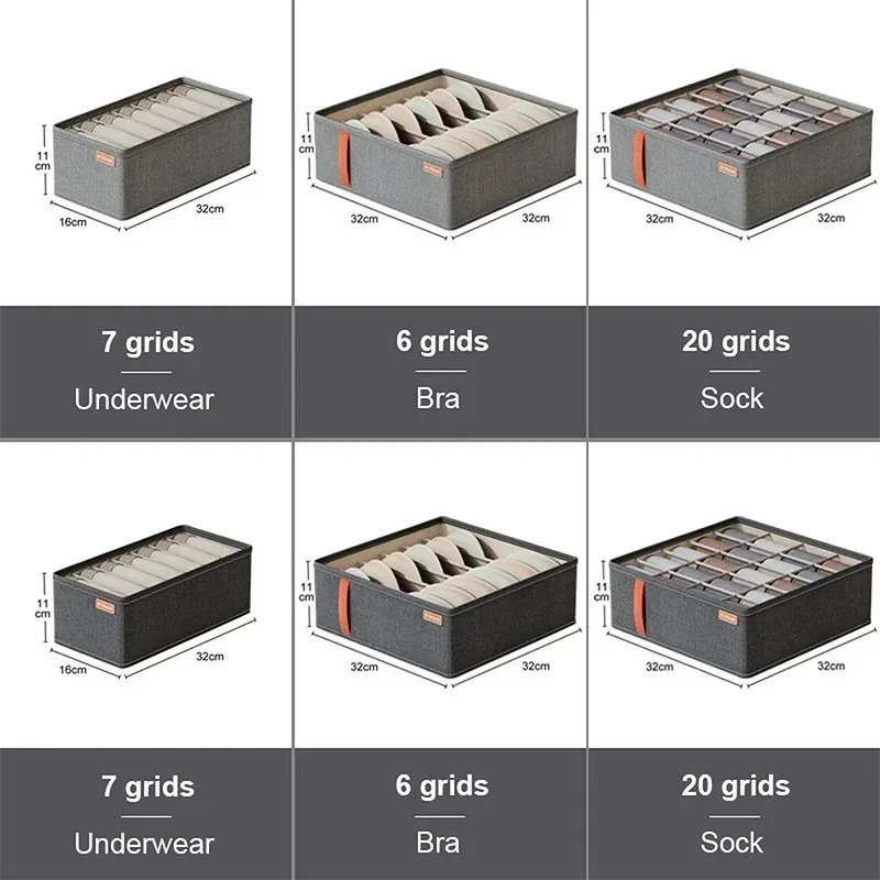 Bedroom Cabinet Drawer Underwear Organizer Wardrobe Clothes Organizer Socks Bra Clothing Storage Boxes Pants Socks Organizers thumbnail 2
