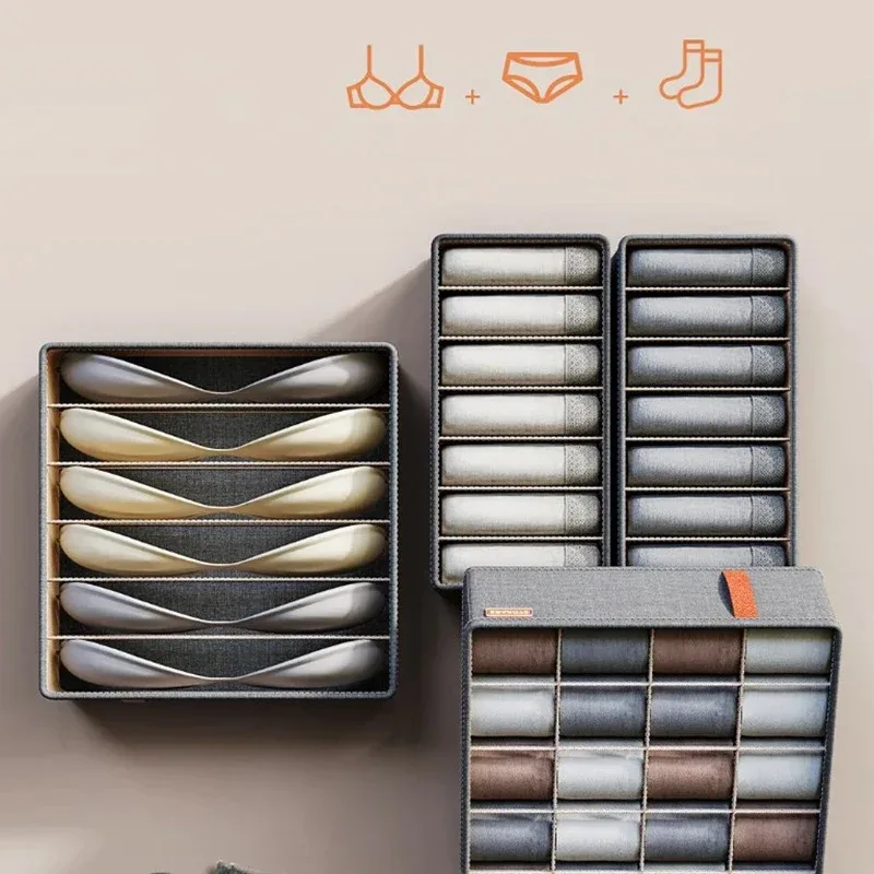 Bedroom Cabinet Drawer Underwear Organizer Wardrobe Clothes Organizer Socks Bra Clothing Storage Boxes Pants Socks Organizers thumbnail 6