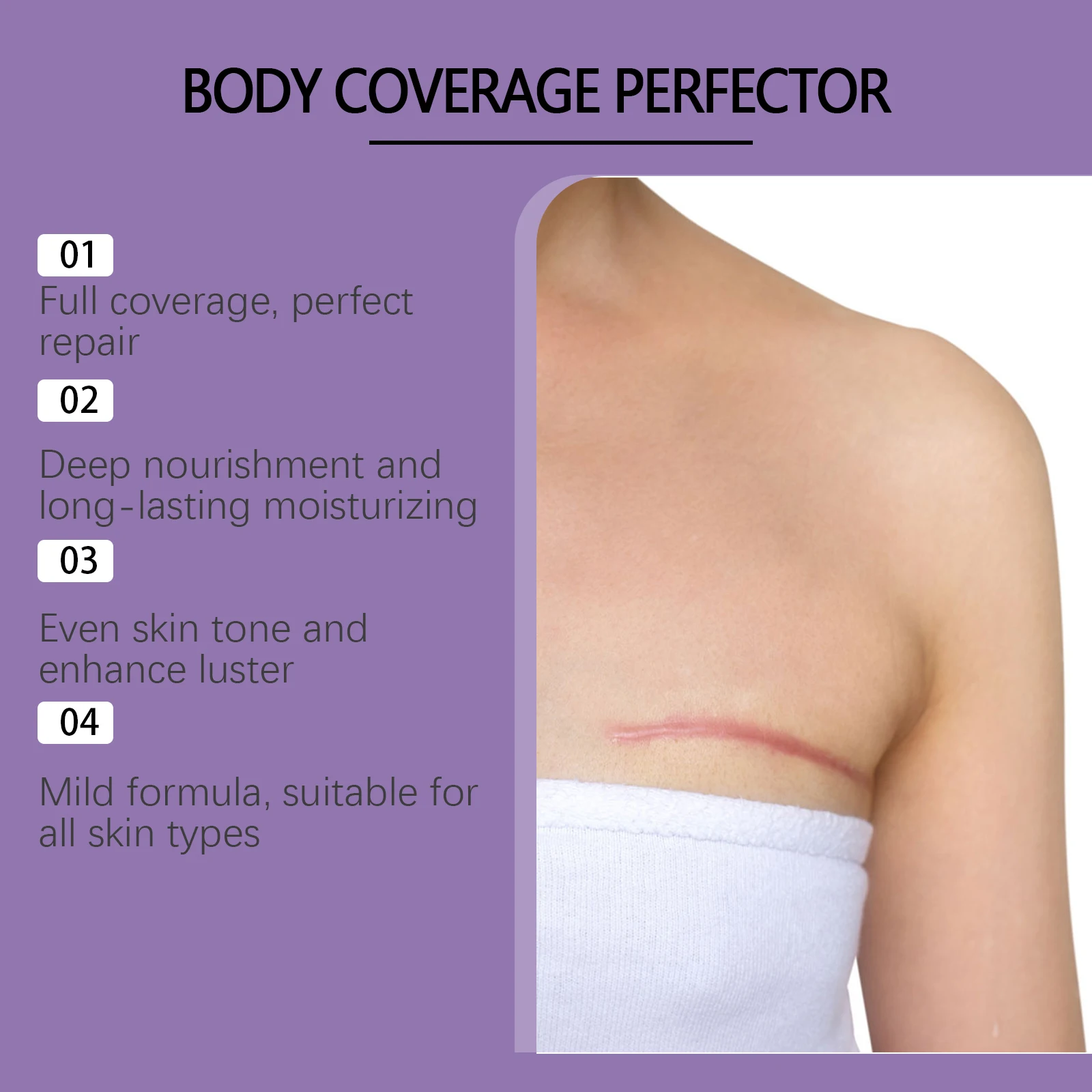 Tattoo Cover Concealer Long Lasting Waterproof Matte Scar Cover Makeup Products Body Concealer Full Coverage Foundation 103ml thumbnail 3