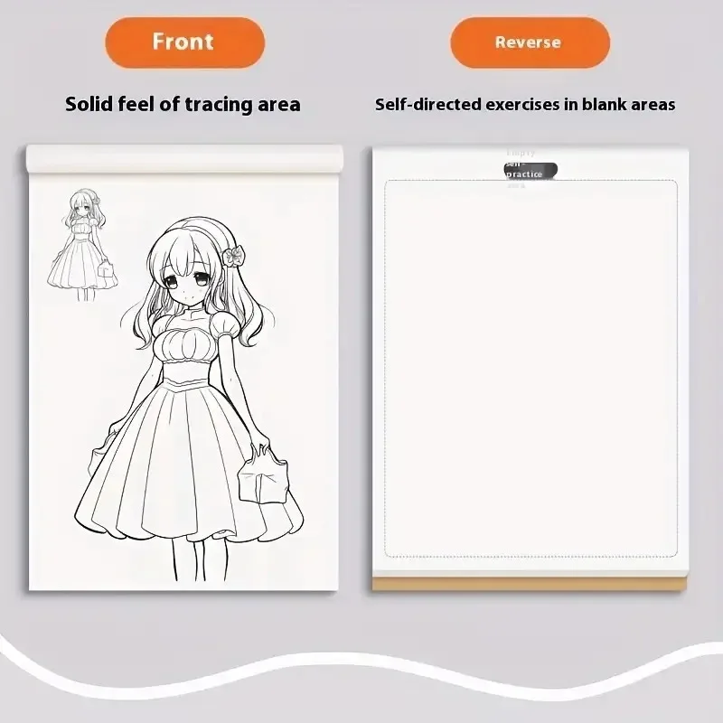 Anime Character Line Art Drawing Book for Beginners - 48 Pages of Simple Hand-Drawn Outlines for Tracing & Practice Painting thumbnail 2