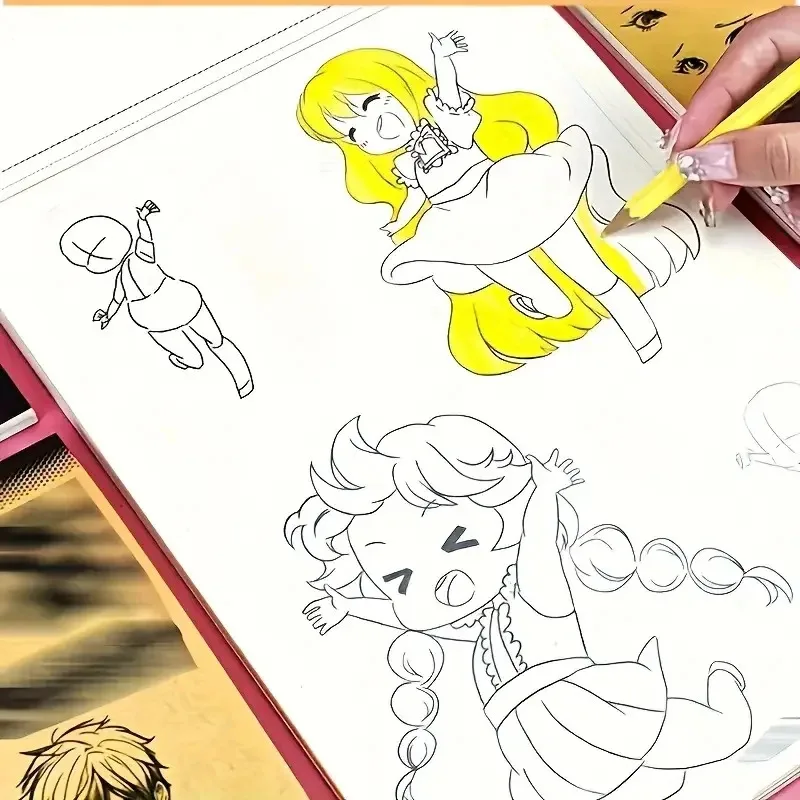 Anime Character Line Art Drawing Book for Beginners - 48 Pages of Simple Hand-Drawn Outlines for Tracing & Practice Painting thumbnail 5