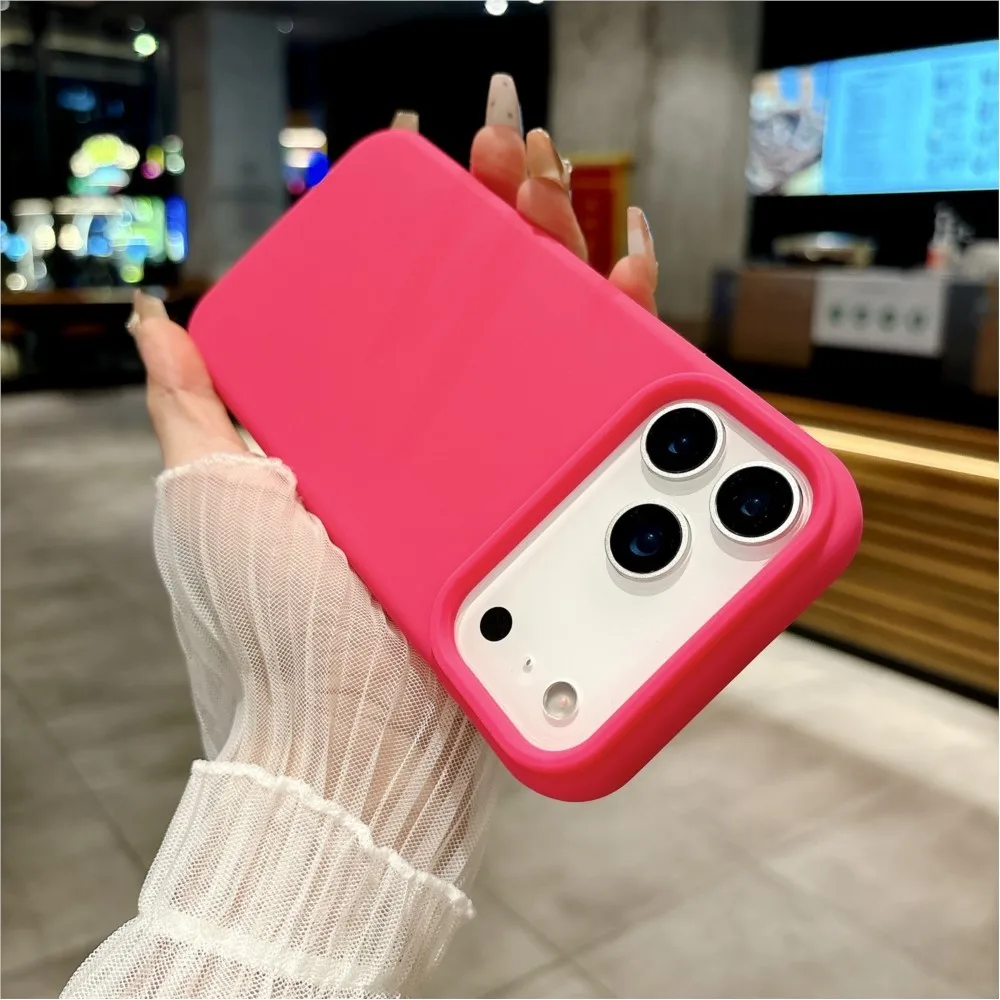 Bright Fluorescent Liquid Silicone Phone Case For iPhone 17 Air 17Pro 17ProMax Silicone Button Protection Matte Solid Soft Cover thumbnail 3