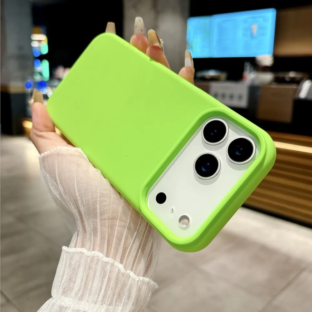 Bright Fluorescent Liquid Silicone Phone Case For iPhone 17 Air 17Pro 17ProMax Silicone Button Protection Matte Solid Soft Cover thumbnail 2