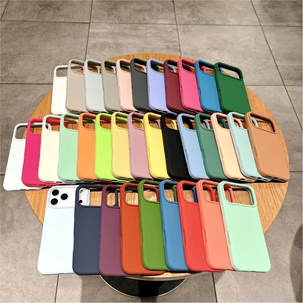 Bright Fluorescent Liquid Silicone Phone Case For iPhone 17 Air 17Pro 17ProMax Silicone Button Protection Matte Solid Soft Cover thumbnail 6
