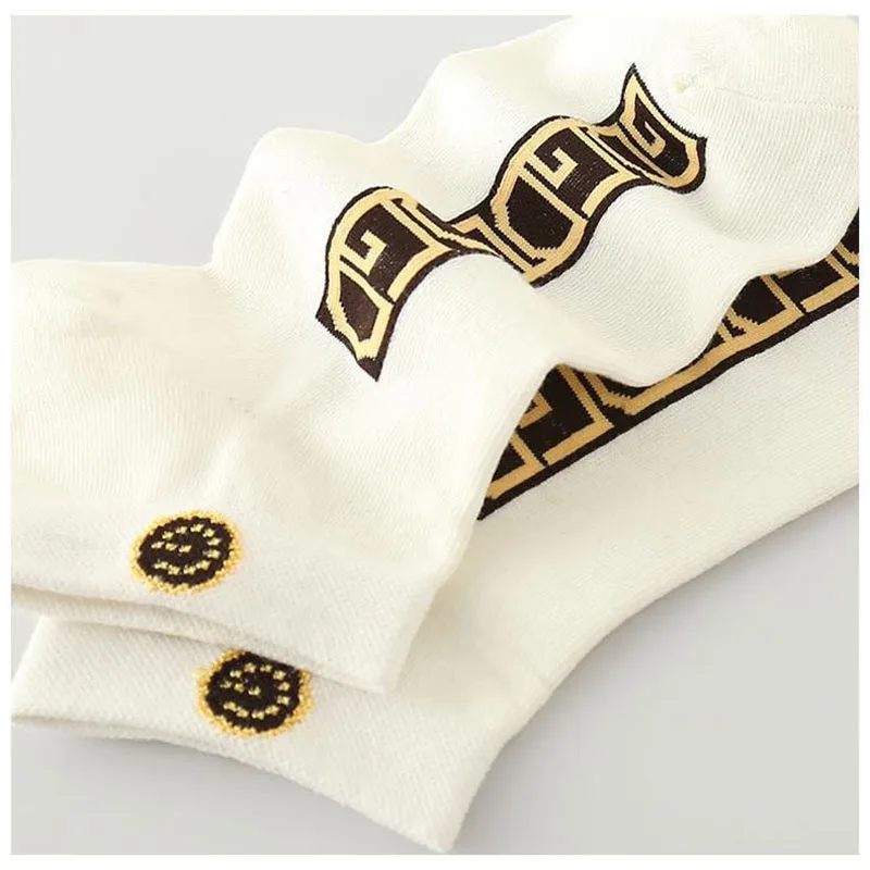 5/10/20 Pairs Winter Socks Men Short Breathable Luxury Socks Designer Brand Low-Cut Fashion Trendy Ankle Socks Geometric Pattern thumbnail 3