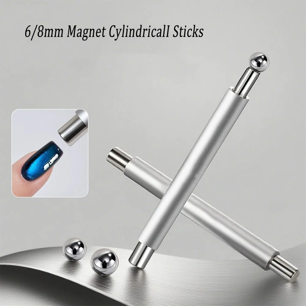 1Pcs Round Steel Magnetic Ball Double-Headed Thickened Cat-Eye Magnetic Stick Cylindrical French Magnet Pen Cat Eye Magnet Tool thumbnail 3