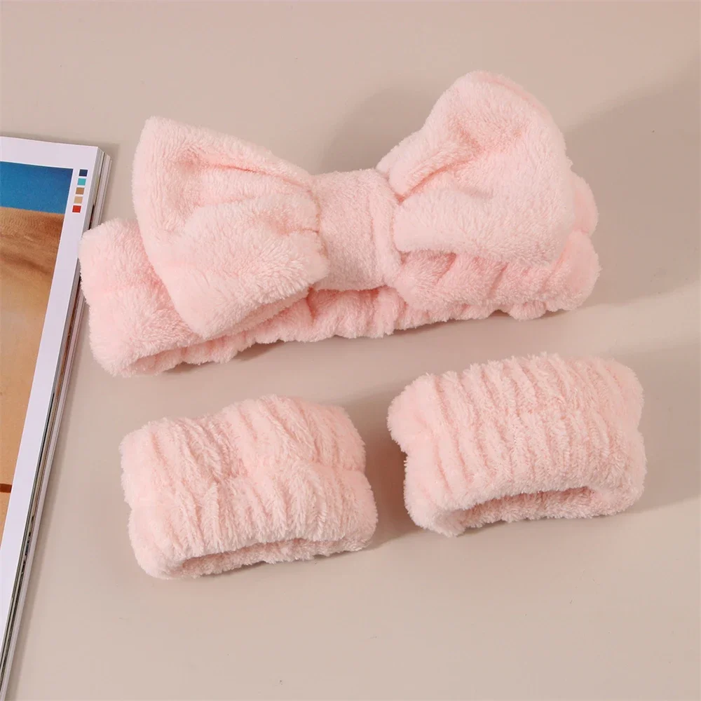 3Pcs Spa Headband Wristband for Washing Face Microfiber Makeup Towel Hair Bands Washband Scrunchies Absorbent Wrist Sweatband thumbnail 3