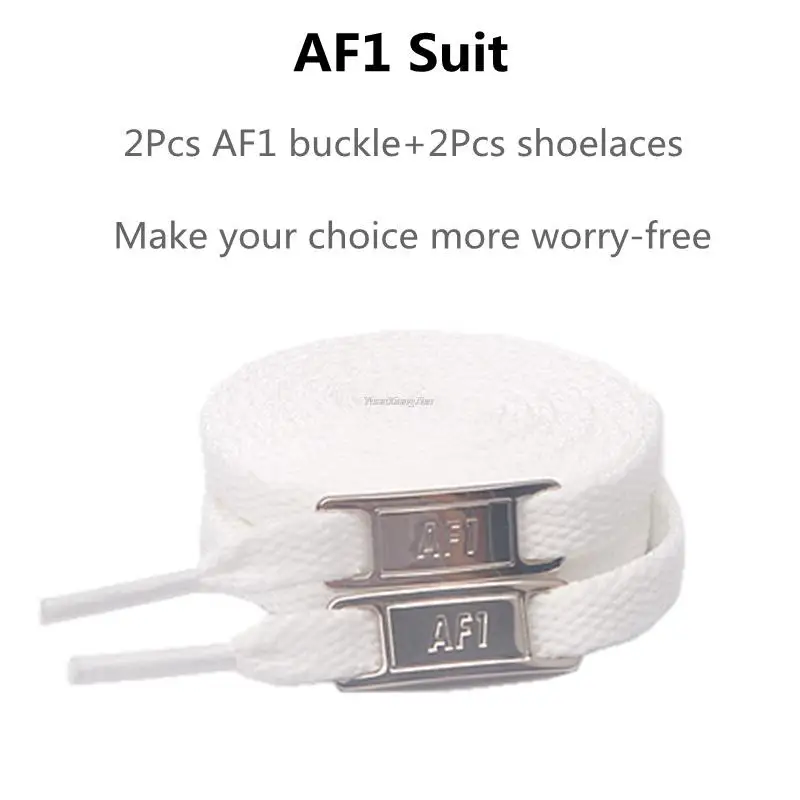 Shoelace Charms for AF1 Sneakers Replacement Metal Lace Tag and White Shoe Laces Adult Teen Personalized Decoration Buckle Kit thumbnail 5