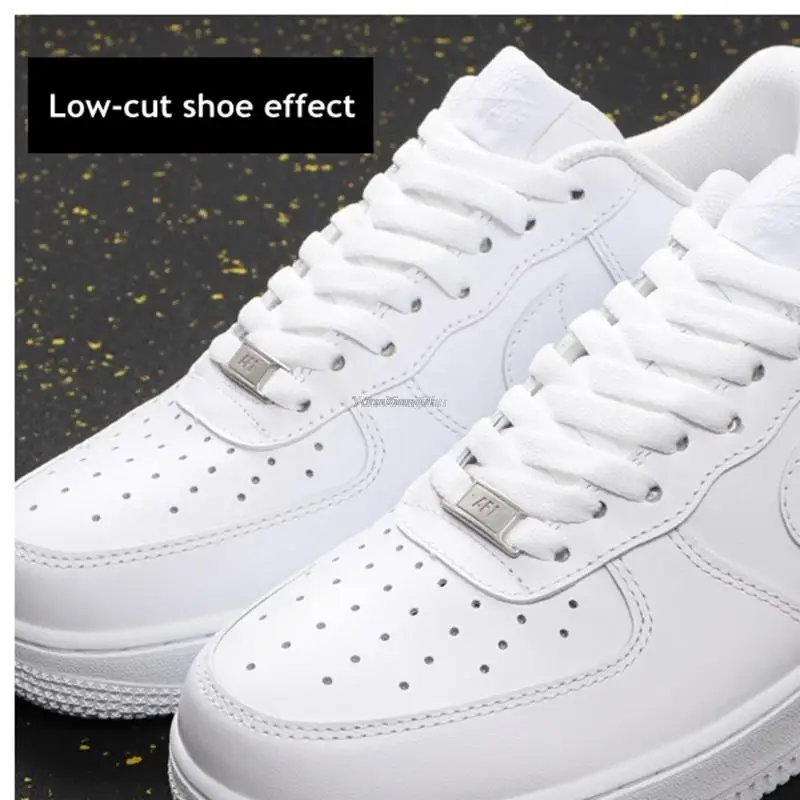 Shoelace Charms for AF1 Sneakers Replacement Metal Lace Tag and White Shoe Laces Adult Teen Personalized Decoration Buckle Kit thumbnail 6