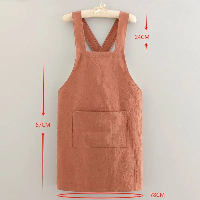 Cotton Cooking Apron Breathable Kitchen Housework Household New Style Fashion Catering Soft Protective Cover thumbnail 5